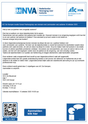 partnergroep van mensen met (vermoeden van) autisme AIC De Kempen locatie Eersel 16 oktober 2025