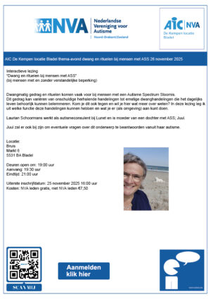 thema-avond dwang en rituelen bij mensen met ASS AIC De Kempen locatie Bladel 26 november 2025 niet-leden