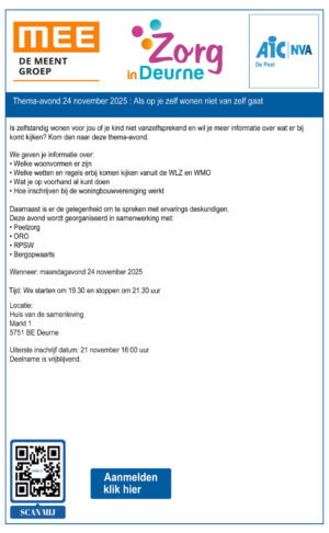thema-avond als op je zelf wonen niet van zelf gaat AIC De Peel 24 november 2025