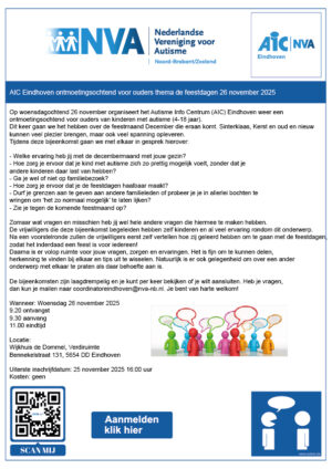 ontmoetingsochtend voor ouders thema de feestdagen AIC Eindhoven 26 november 2025