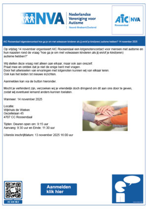 lotgenotencontact hoe ga je om met volwassen kinderen als jij en/of je kind(eren) autisme hebben? AIC Roosendaal 14 november 2025